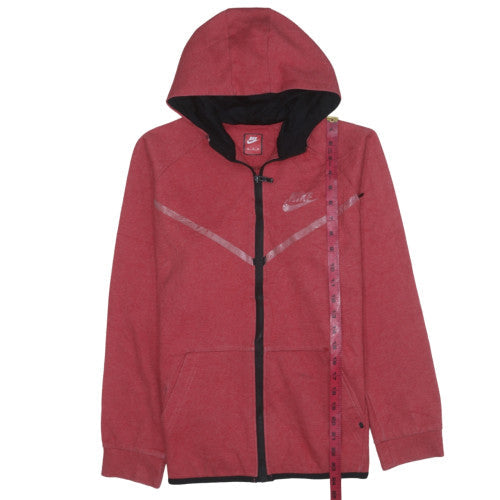 Mens UK Size M Nike Red Full Zip Hoodie