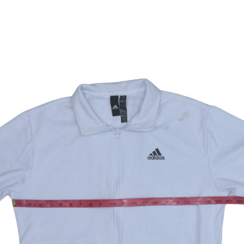 Mens UK Size S adidas White Full Zip Sweatshirt