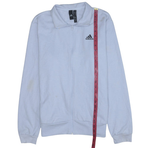 Mens UK Size S adidas White Full Zip Sweatshirt
