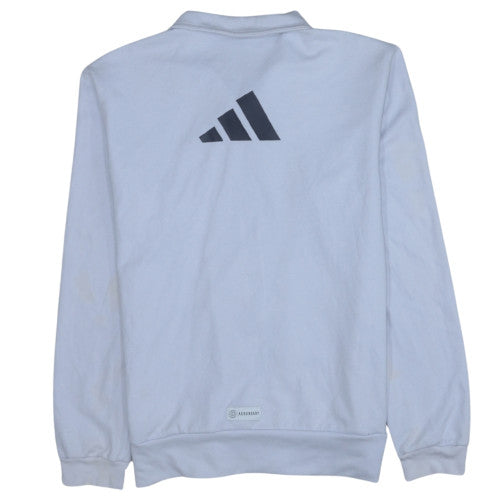 Mens UK Size S adidas White Full Zip Sweatshirt