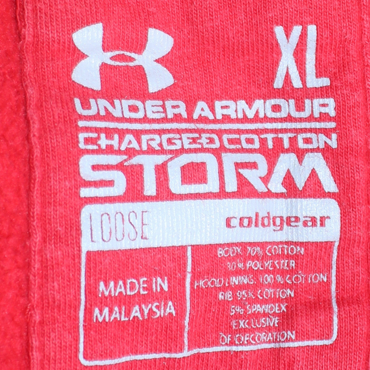 Mens UK Size XL Under armour Red Pullover Hoodie