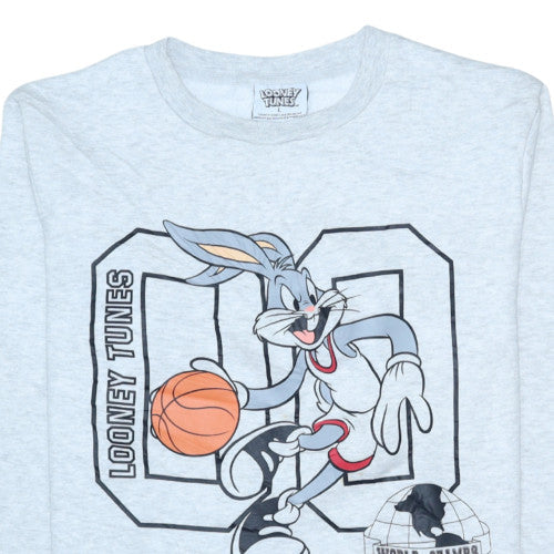 Mens UK Size L Looney Tunes Grey Pullover Sweatshirt