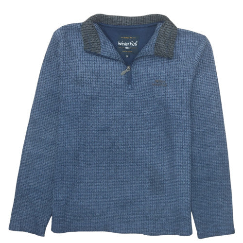 Mens UK Size S Weird Fish Blue Henley Sweatshirt