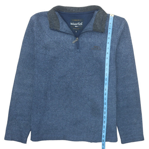 Mens UK Size S Weird Fish Blue Henley Sweatshirt