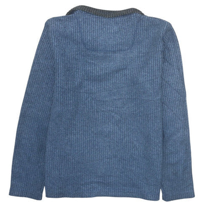 Mens UK Size S Weird Fish Blue Henley Sweatshirt