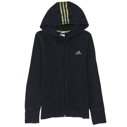 Womens UK Size 12-14 adidas Black Full Zip Hoodie
