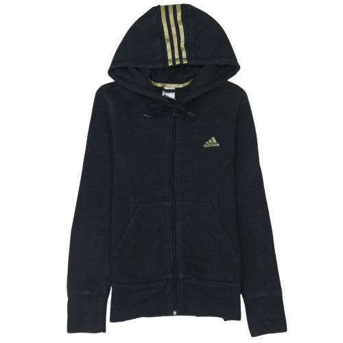 Womens UK Size 12-14 adidas Black Full Zip Hoodie