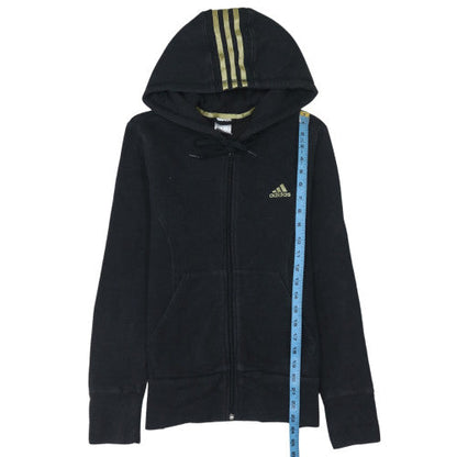 Womens UK Size 12-14 adidas Black Full Zip Hoodie