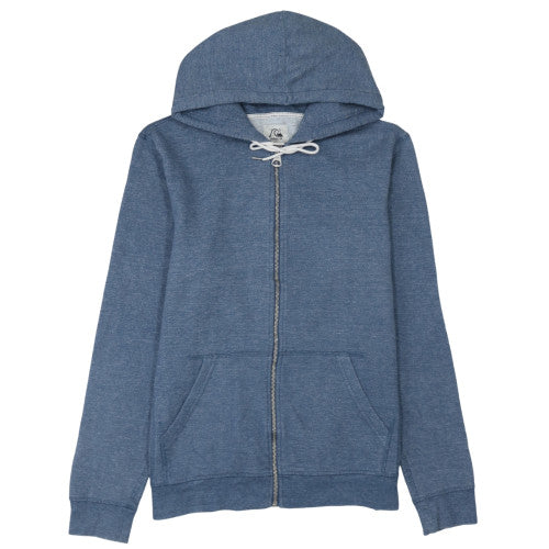 Mens UK Size M Quiksilver Blue Full Zip Hoodie