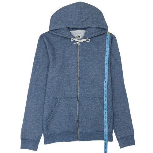 Mens UK Size M Quiksilver Blue Full Zip Hoodie