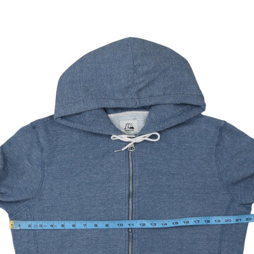 Mens UK Size M Quiksilver Blue Full Zip Hoodie