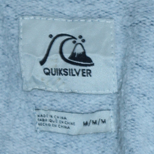 Mens UK Size M Quiksilver Blue Full Zip Hoodie