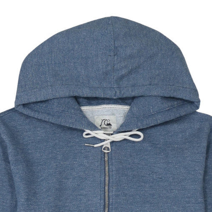 Mens UK Size M Quiksilver Blue Full Zip Hoodie