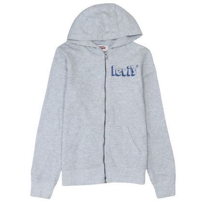 Levi’s Boys Grey Full Zip Hoodie 14 Years Cotton Blend Casual Sweatshirt