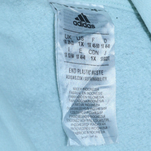 Womens UK Size 1X adidas Blue Pullover Hoodie