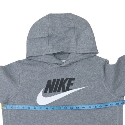 Nike Boys Grey XL Pullover Hoodie - Graphic Print Fleece Sweatshirt
