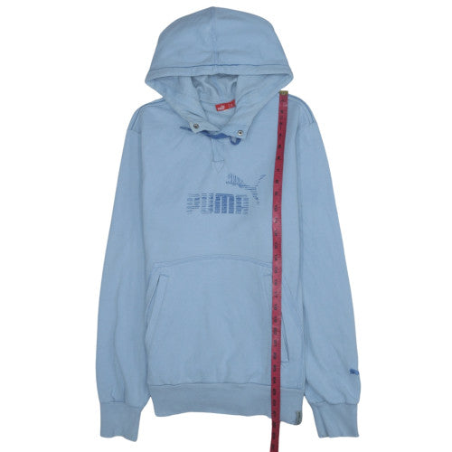 Mens UK Size L PUMA Blue Pullover Hoodie