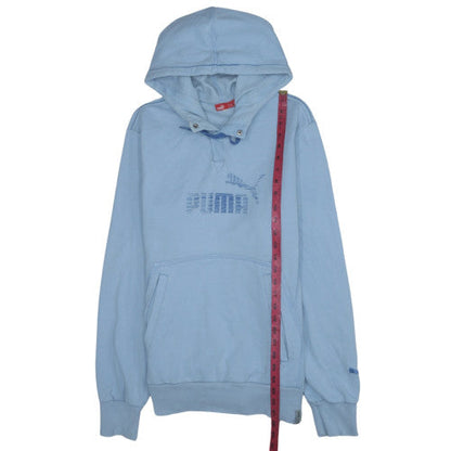 Mens UK Size L PUMA Blue Pullover Hoodie