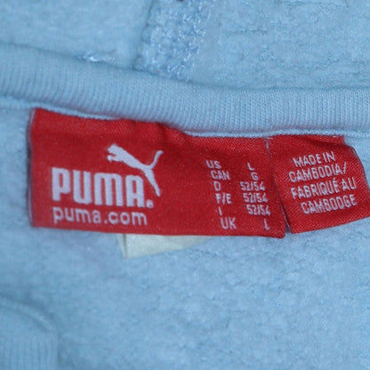 Mens UK Size L PUMA Blue Pullover Hoodie