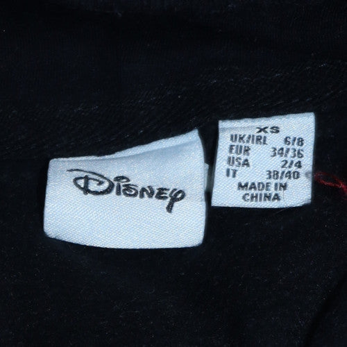 Womens UK Size XS Disney Black Pullover Hoodie