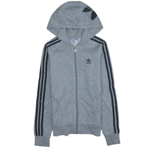 Womens UK Size 6 adidas Grey Full Zip Hoodie