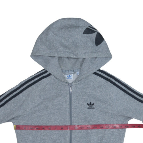 Womens UK Size 6 adidas Grey Full Zip Hoodie