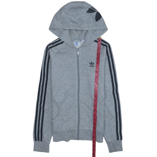 Womens UK Size 6 adidas Grey Full Zip Hoodie