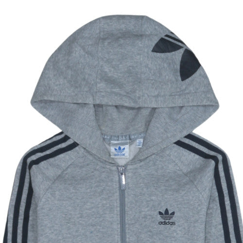 Womens UK Size 6 adidas Grey Full Zip Hoodie