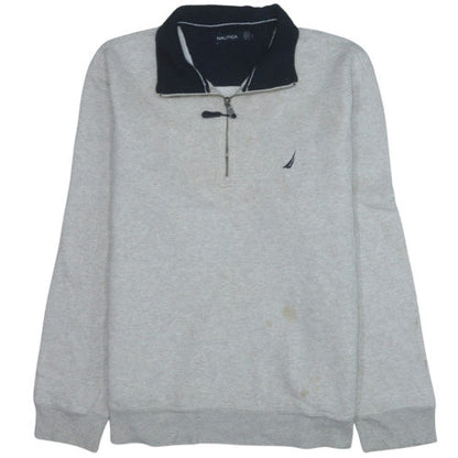 Mens UK Size L Nautica Grey Henley Sweatshirt