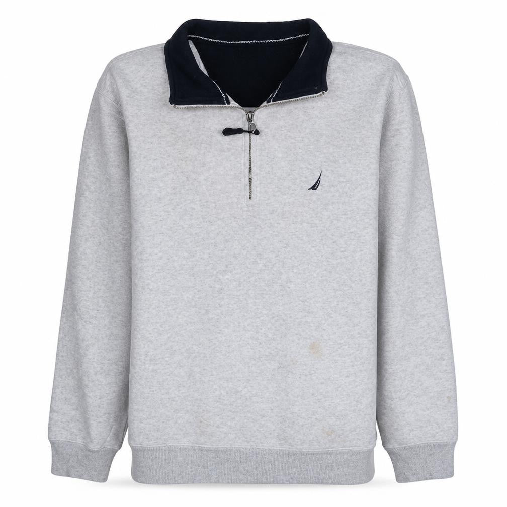 Mens UK Size L Nautica Grey Henley Sweatshirt