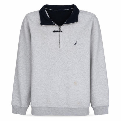 Mens UK Size L Nautica Grey Henley Sweatshirt
