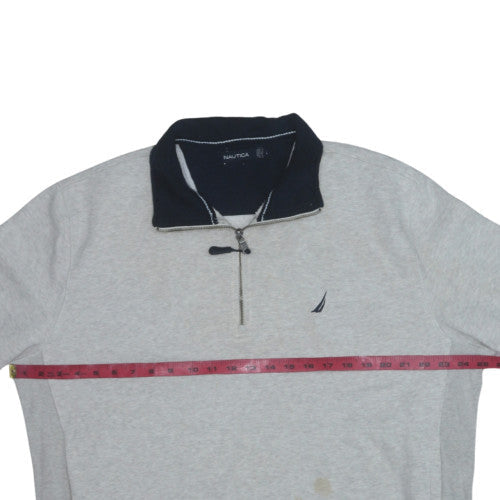 Mens UK Size L Nautica Grey Henley Sweatshirt