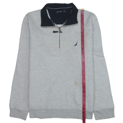 Mens UK Size L Nautica Grey Henley Sweatshirt