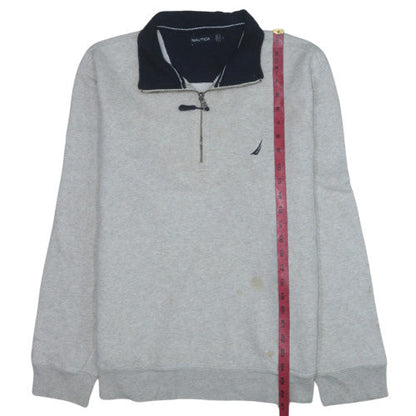 Mens UK Size L Nautica Grey Henley Sweatshirt