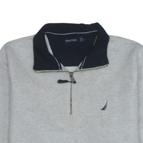 Mens UK Size L Nautica Grey Henley Sweatshirt