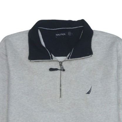 Mens UK Size L Nautica Grey Henley Sweatshirt