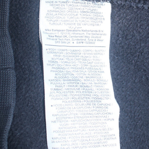 Mens UK Size XS Nike Black Full Zip Hoodie