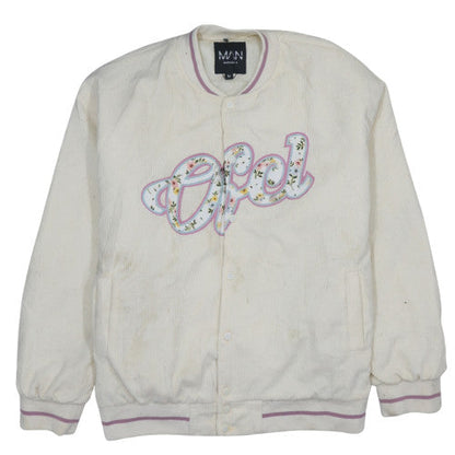Mens UK Size M boohooMAN Ivory Varsity Jacket