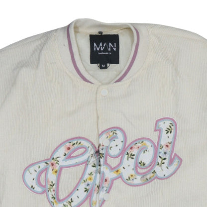Mens UK Size M boohooMAN Ivory Varsity Jacket
