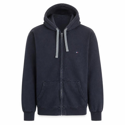 Mens UK Size L Tommy Hilfiger Black Full Zip Hoodie