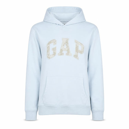 Gap Women White Small Pullover Hoodie 77% Cotton Logo Sweatshirt