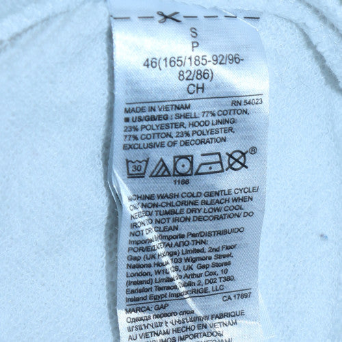 Womens UK Size S Gap White Pullover Hoodie