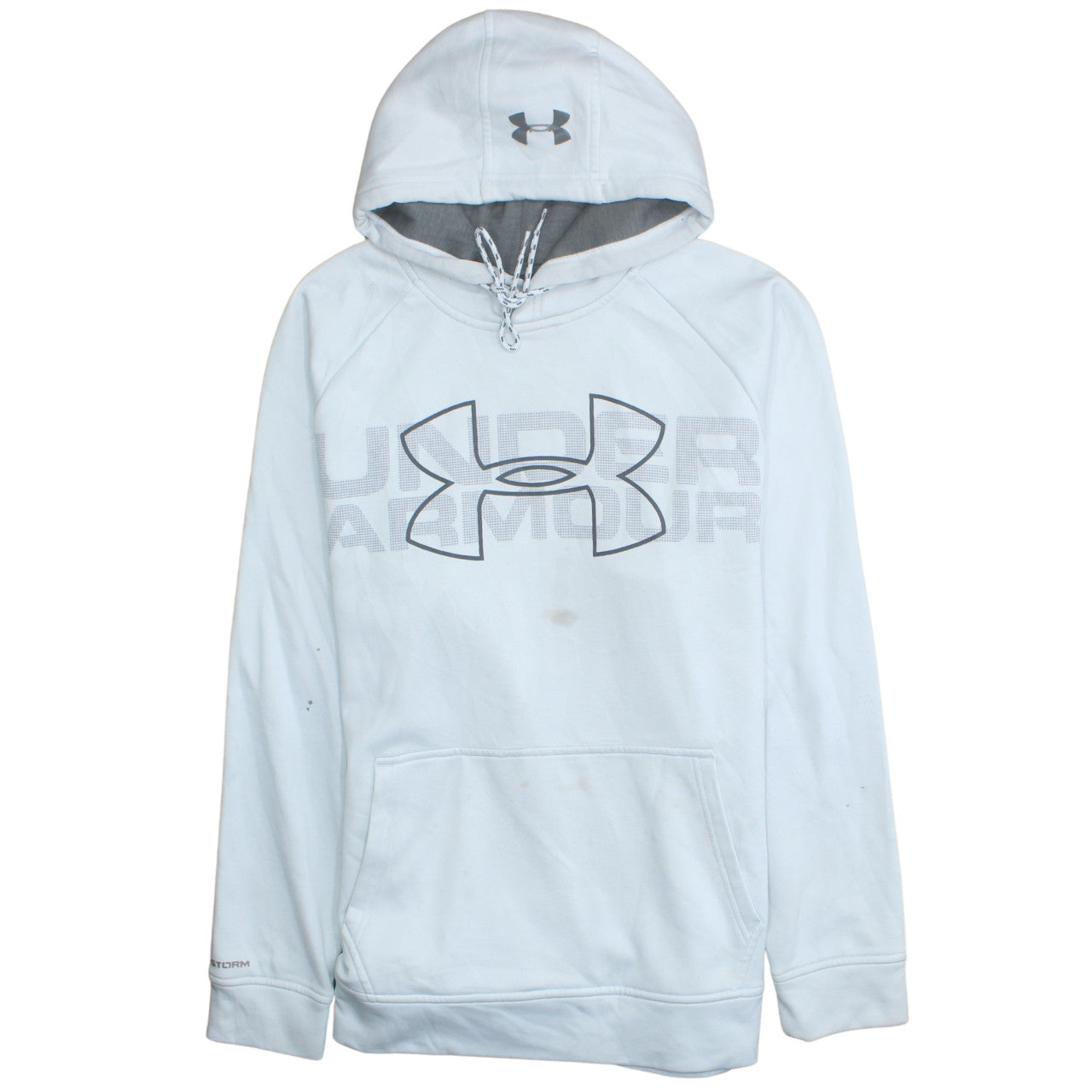 Mens UK Size M Under armour White Pullover Hoodie