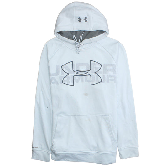 Mens UK Size M Under armour White Pullover Hoodie