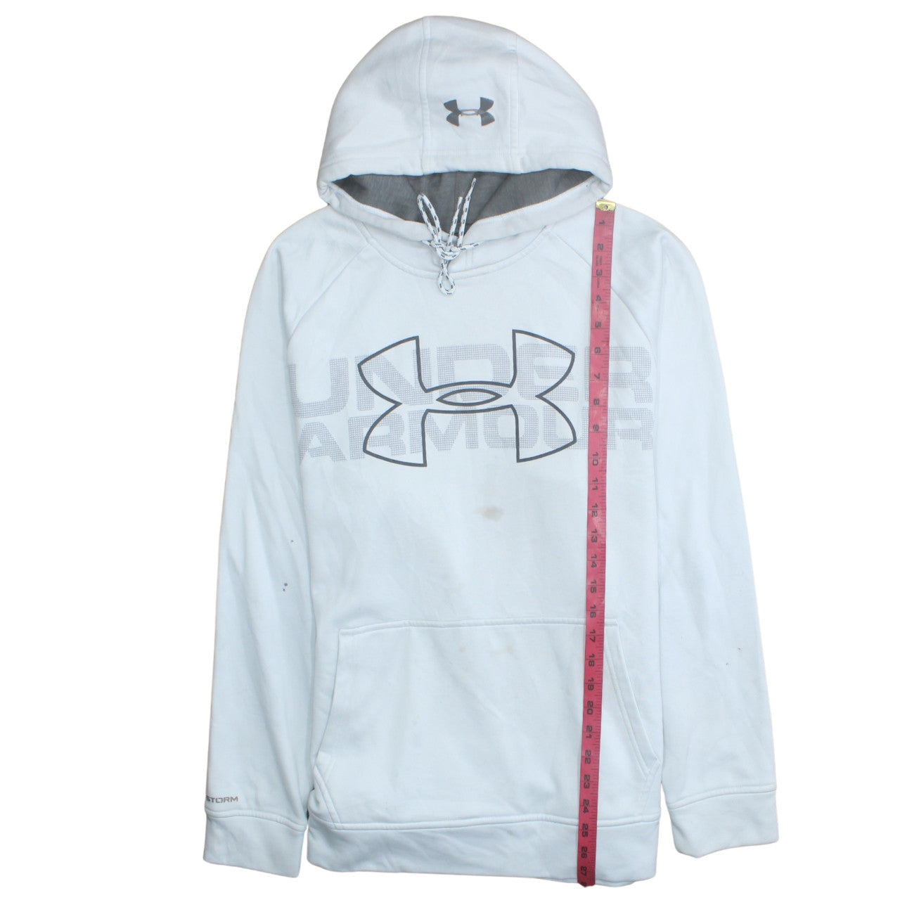 Mens UK Size M Under armour White Pullover Hoodie