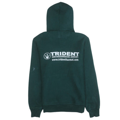 Mens UK Size M Port & Company Green Pullover Hoodie