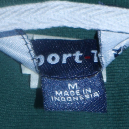 Mens UK Size M Port & Company Green Pullover Hoodie