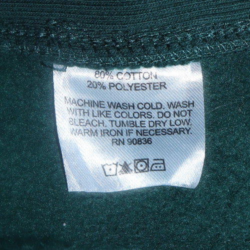 Mens UK Size M Port & Company Green Pullover Hoodie