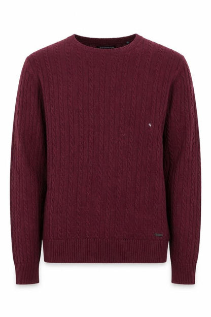 Superdry Men’s Red Cable Knit Wool Cashmere Pullover Jumper Size M