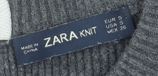 Womens UK Size S Zara Grey Pullover Jumper